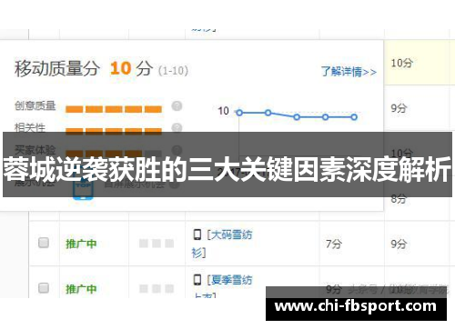 蓉城逆袭获胜的三大关键因素深度解析 蓉城逆袭获胜的三大关键因素深度解析